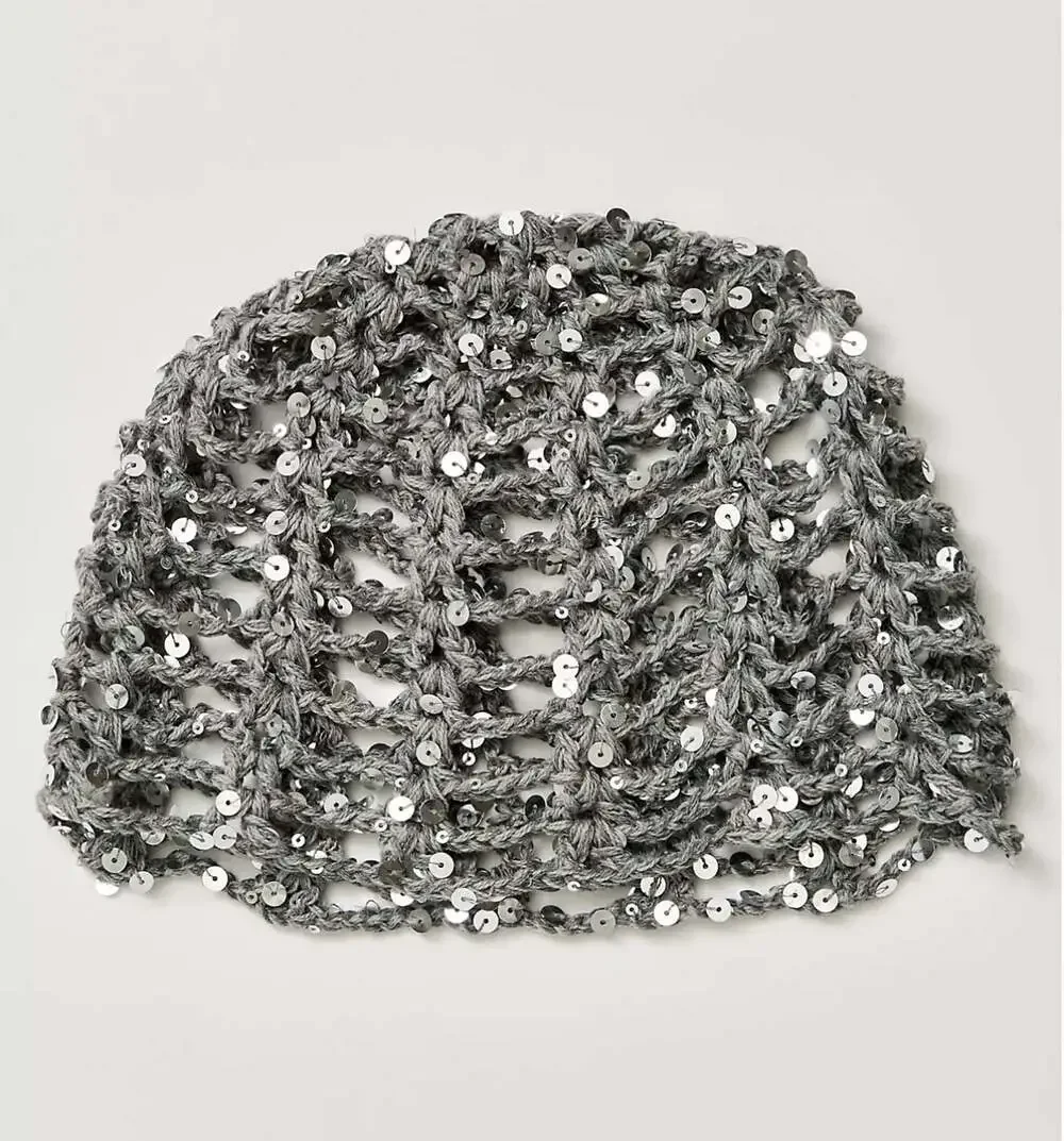 Mila Sequin Disco Crochet Skull Cap